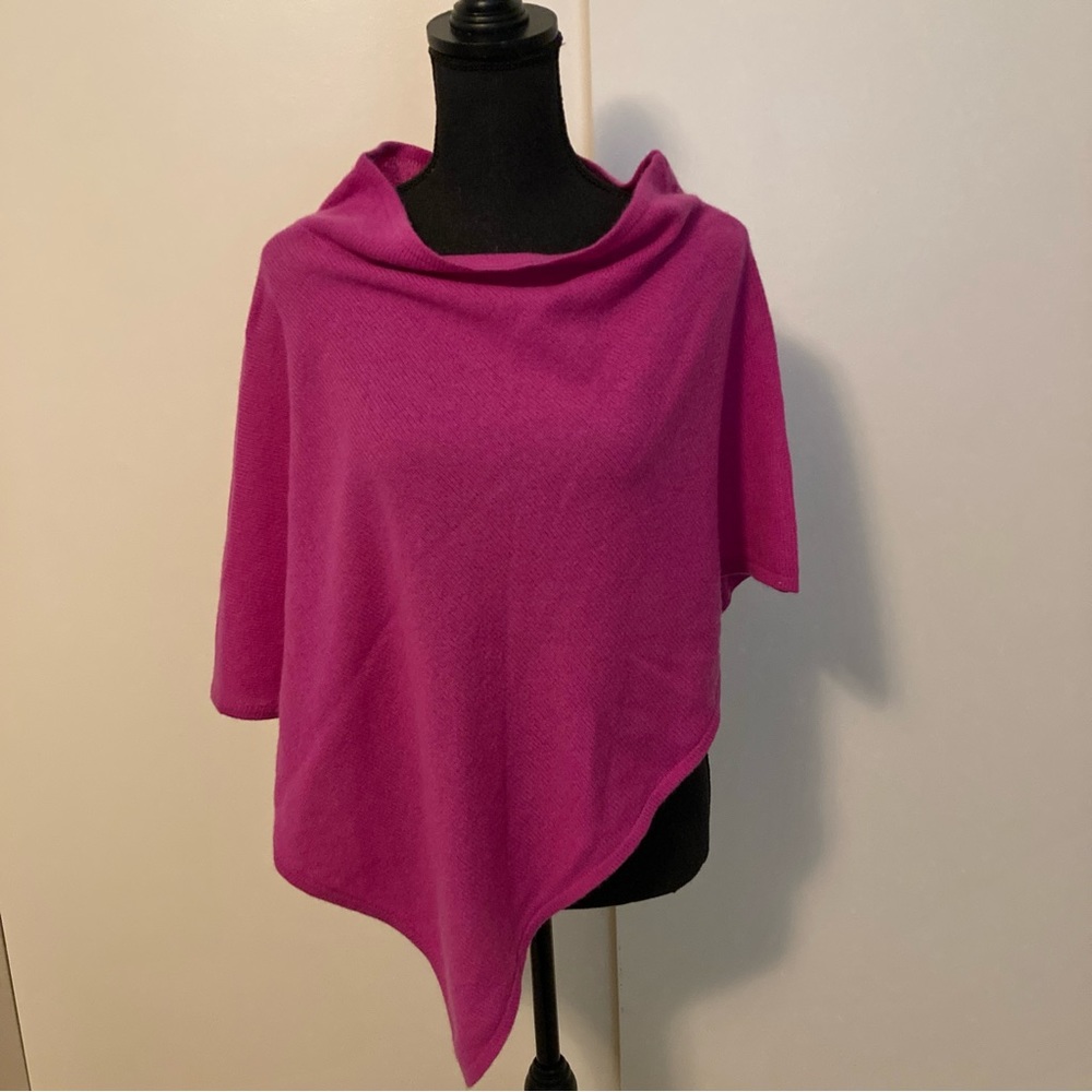 Laundry by Shelli Segal 100% Cashmere Cropped Knit Poncho